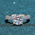 Silver 925 Original 2 Carat Diamond Test Past Round Excellent Cut Sparkling D Color Moissanite  Ring Genuine Gemstone Jewelry