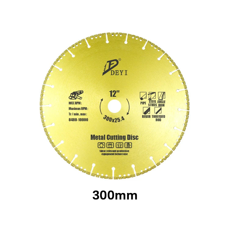 DEYI 300mm High Efficiency Circular Saw Blade Disco De Corte Metal for Cutting Stainless Steel Stone Ceramic Marble Saw Blade
