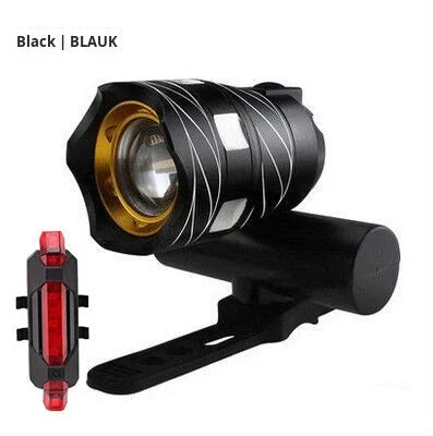 Bicycle Front Light T6 LED Night Riding Strong Light Flashlight Mountain Bike USB Rechargeable Long Range Accessories