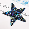 Hot Selling 6cm AB Adhesive Rhinestone Star Patch Blue Black Applique Iron-on for Clothes Made of Resin