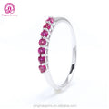 Seven Stone Ring Red Color 925 Sterling Silver Cz Ruby Ring