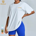 Women's Basic Tees T-Shirts Short Sleeve Loose Fit Lightweight Summer Tops Fashionable Yoga Tops Breathable Crewneck