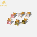 Simple Dainty Cz Jewelry Stainless Steel Cubic Zirconia 18K Gold Plated Fashion Stud Earrings for Women