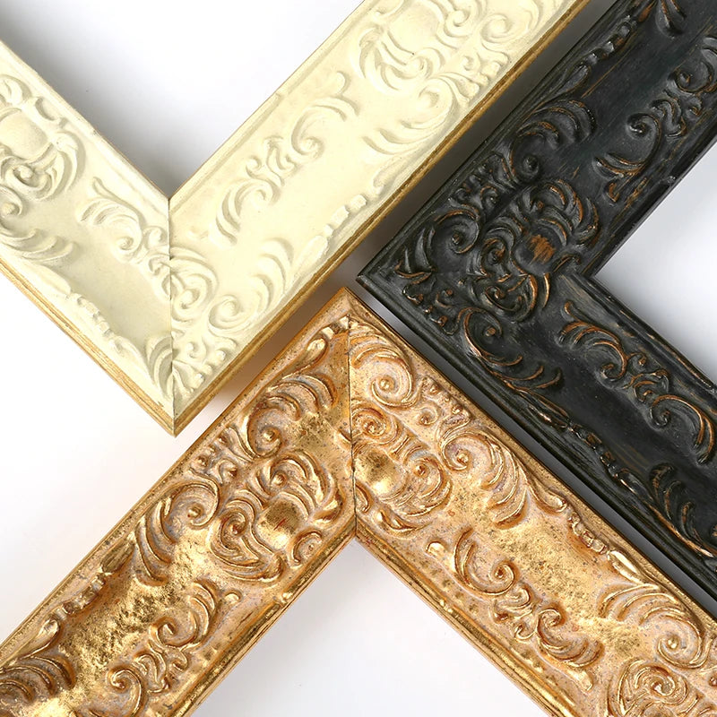 Wholesale GTF Brand European Style A1 A2 A3 A4 Solid Wood Ornate Picture Frames Gold/Silver/Black Colors Square or Custom Shape