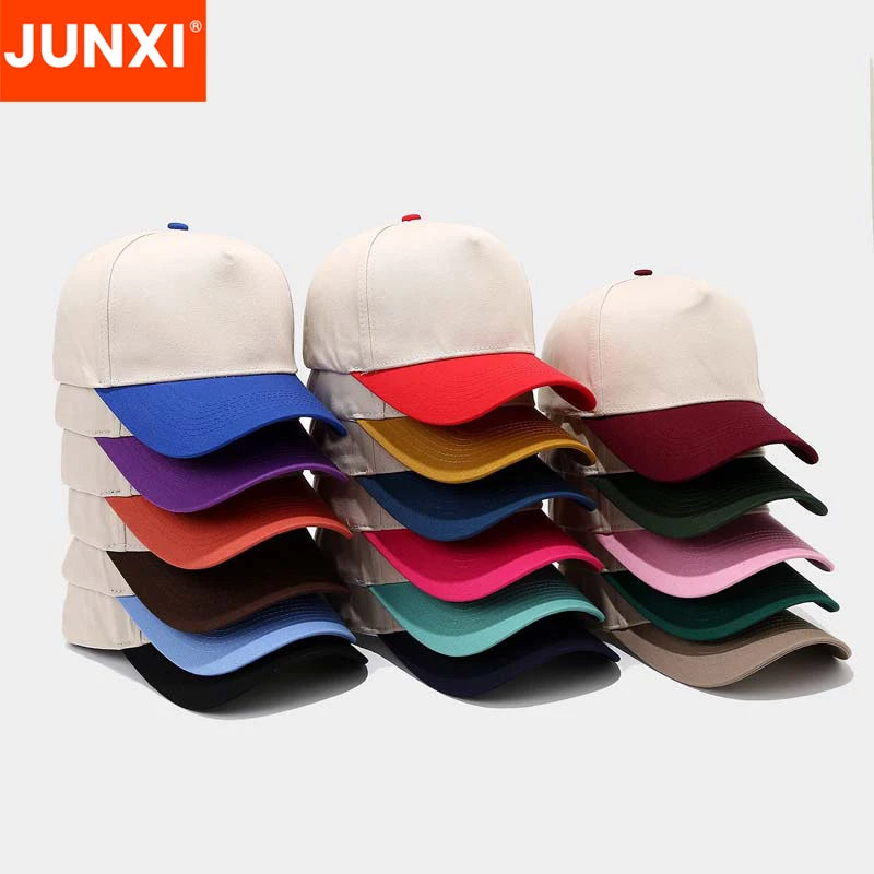 Wholesale 100% Cotton Cap Blank 5 Panel Baseball Cap Sports Outdoor Customization Curved Brim Embroidered Logo