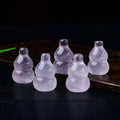 DIY Natural pink Crystal Gourd with Feng Shui Style Carving and Polishing Mascot Theme Decoration