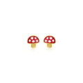 Chubby Mushroom Kids' Earrings Brazilian Fine Jewelry Girl Jewelry 14K Gold Plated Fashion Stud Earring