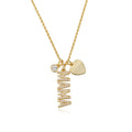 Hot Sale Mother's Day Gift love Heart MAMA Pendant Gold Plated Clavicle Chain 925 Sterling Silver Wholesale Letter Necklace