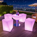 Modern Commercial Plastic Bar Stool and Bar Table Set
