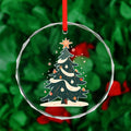 Factory Customized Eco-Friendly Crystal Glass Christmas Ornaments 80mm Custom Laser Engraving 3D Logo for Christmas Tree