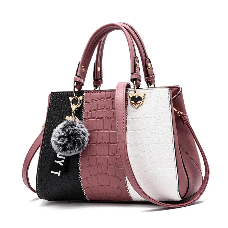 Popular Wild Patchwork Women Shoulder Bag Plaid Crossbody Bags Top-Handle Hand Tote Pendant Handbag