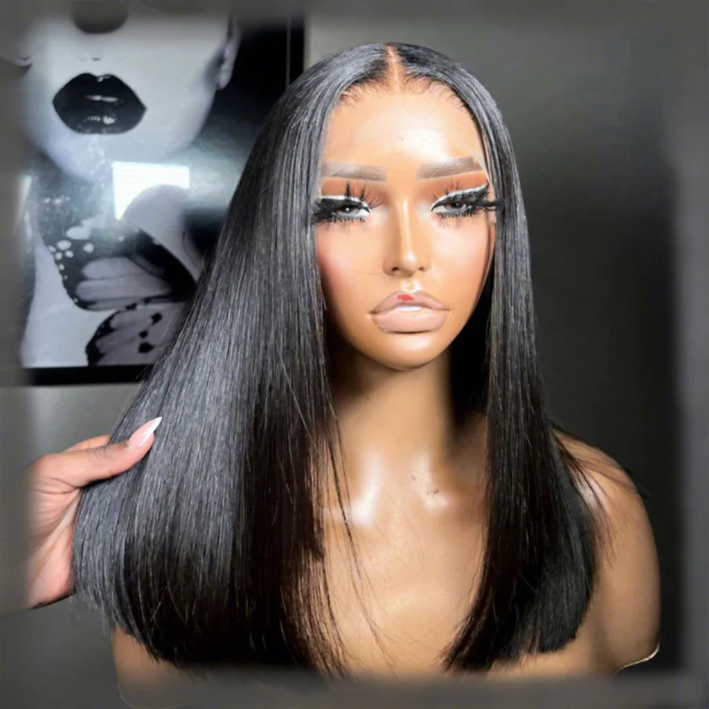Wholesale Short Bob Human Hair Wig Front Peruvian Virgin Hair Lace Transparent Short Bob Wigs Frontal Wig Vendors 180% Density