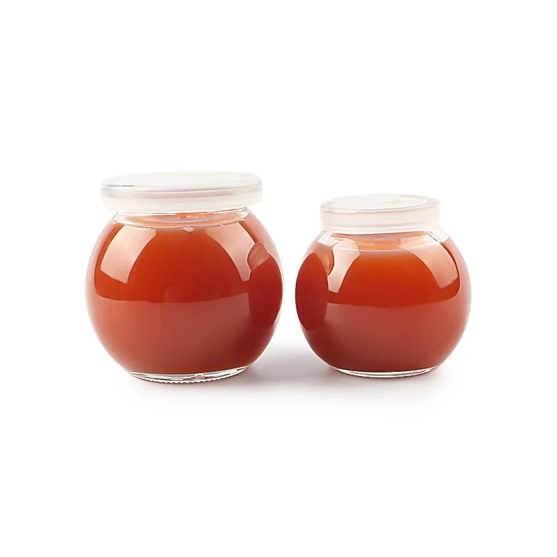 120ml 200ml Glass Pudding Jar With Plastic Lid Food Grade Pudding Glass Bottle Mini Milk Glass Bottle