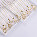 Wholesale Fashion Jewelry Making 26 A-Z Stainless Steel Gold Plated Chain Shell Letter Pendant Necklace Initial