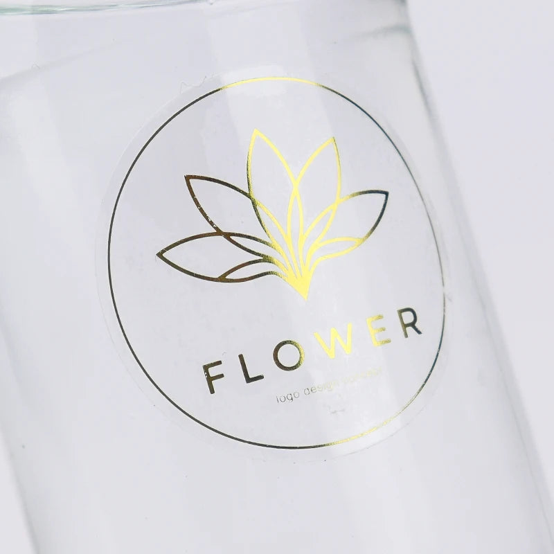 Hot Stamping Waterproof Self Adhesive Vinyl Roll Foil Stickers Gold Roll Custom Paper Label logo Stickers clear Label