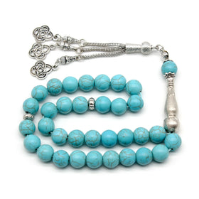 CJ Customizable 10mm Original Design Turquoise Muslim High Quality Religious Gift Rosary Bracelet with Beads