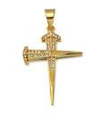Hip Hop Style 18K Gold Stainless Steel Cross Pendant Necklace Men's & Women's Moissanite Diamond Unique Diamond Cross Necklace