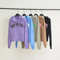 High Quality Unisex 2piece Casual Solid Custom logo Plus Size Raw Hem Hoodies and Sweat Pants Set Cotton Stacked for Men