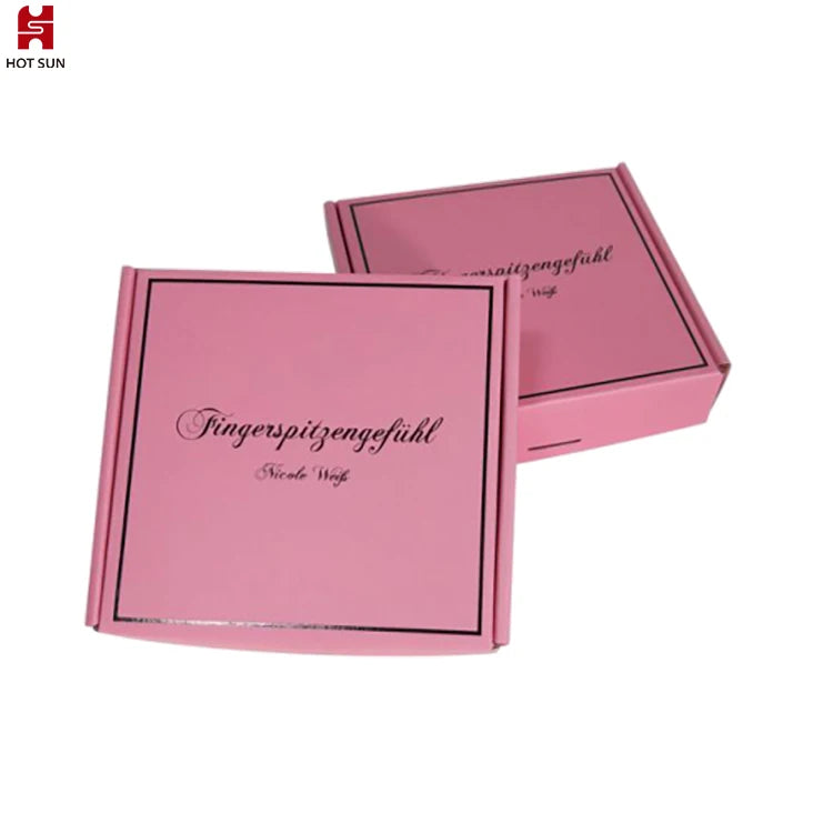 Custom logo Paper Printed pink Christmas Apparel Mailer Corrugated Cardboard Boxes for Packaging Gift Boxes