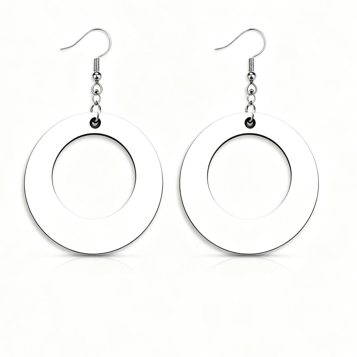 Sublimation Blank Open Hook Earrings 2026 Custom Design Fashion Eco-Friendly MDF High Glossy Coating Personalized Gift