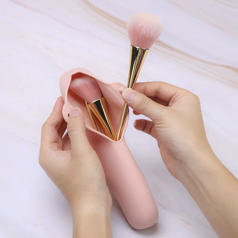 Travel Makeup Brush Bag Waterproof Silicone Cosmetic Bags Pouch Portable Make Brushes Sponge Beauty Tools Case Food Grade