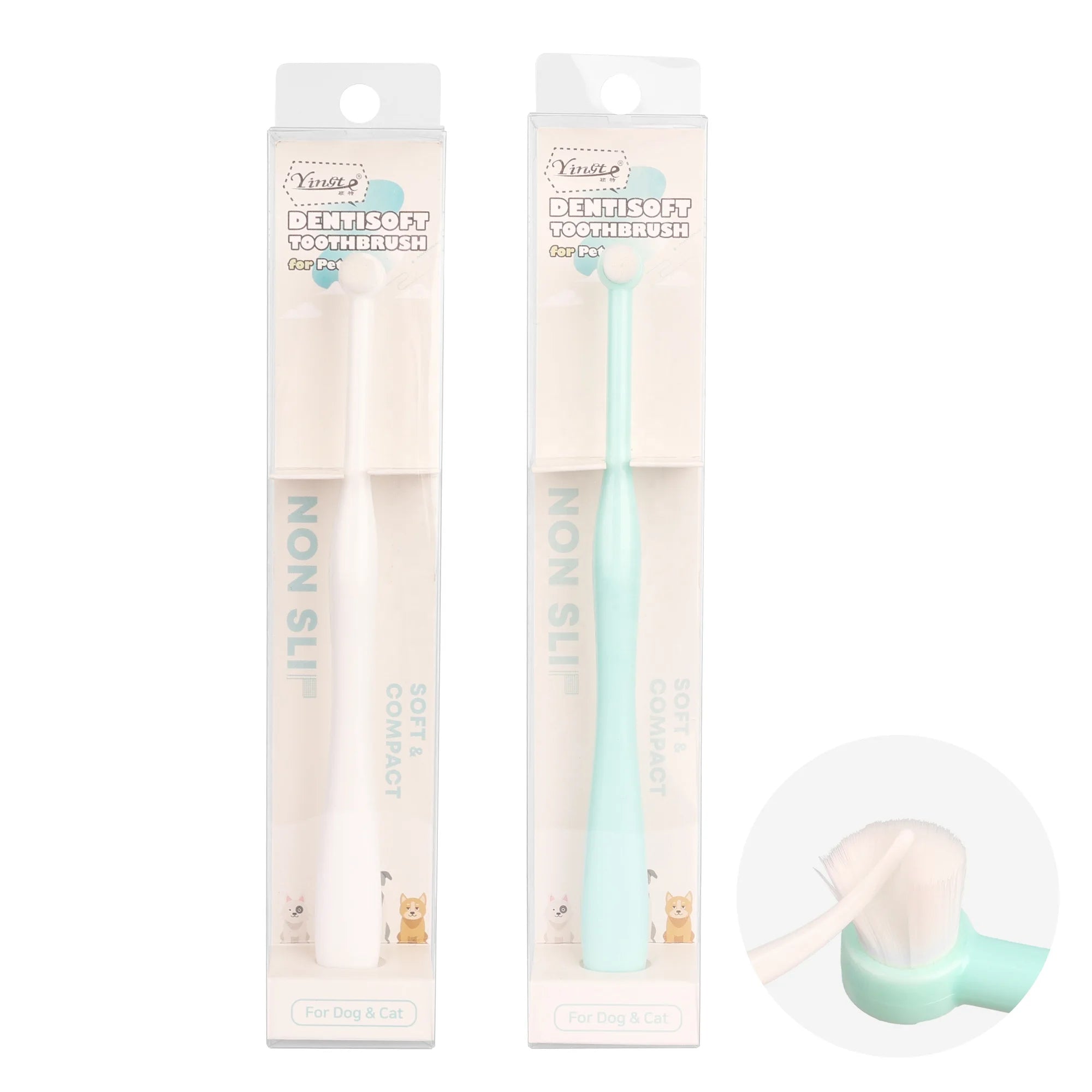 Factory Wholesale Pvc Box Packaging Pet Dental Care Cat Dog Toothbrush