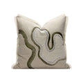 Nordic New Chinese Light Luxury Sofa Model Room Green Abstract Freehand Embroidery Custom Pillow Cover Bedside Cushion