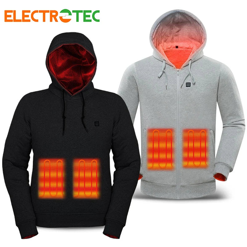 Stock Wholesale Winter Mens Functional Plain Heated Jacket With Hoody