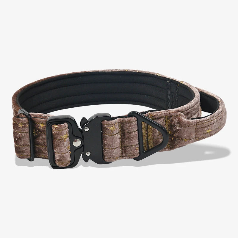 Corduroy Dog Tactical Collar Quick Release Frog Clip Heavy Duty Buckle & Handle With Pad From Manufacturer