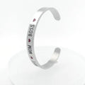 Mother's Day Gift Stainless Steel Cuff Bracelet Custom Name Bracelet Personalized Women Motivation Words Bracelet MegaBDM