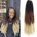 Black Brown Blonde Three Tone Water Wave Synthetic Crochet Braiding Hair Extension Passion Twist Long Bohemian Locs