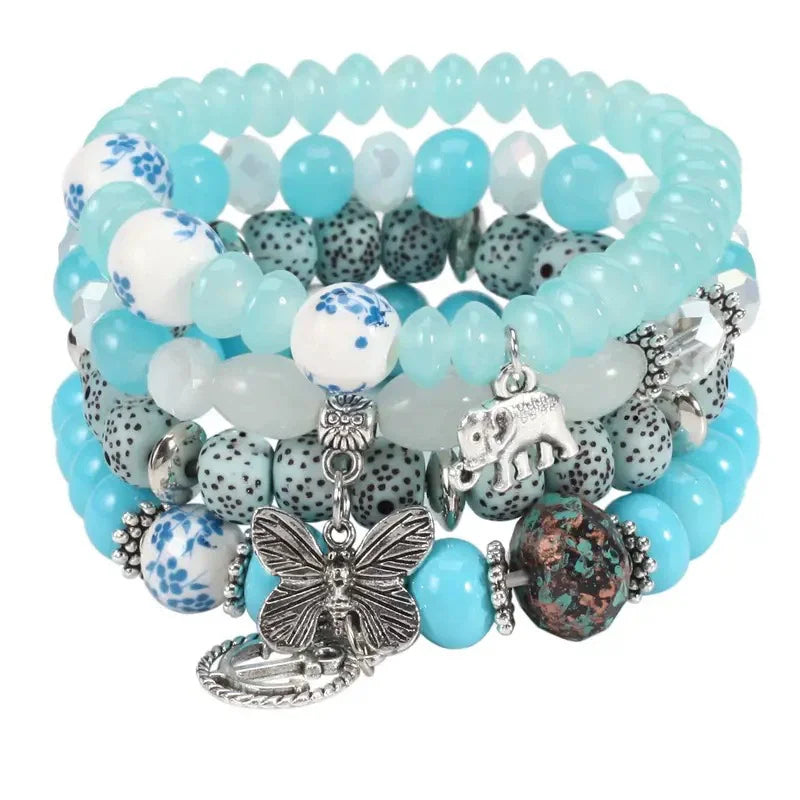 Bohemian Bracelet Butterfly Elephant Pendant Multi-layer Women's Hand Chain N207246