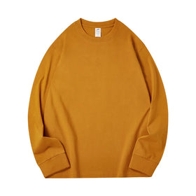 Wholesale Autumn New Cotton Long Sleeve Men's T-shirts Custom Print logo Acceptable Crewneck Clothes White t Shirt for Men