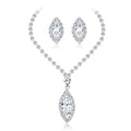 Cross Border American Design Crystal Wedding Necklaces Earring Fashion Fine Jewelry Bridal Necklace Sets for Women