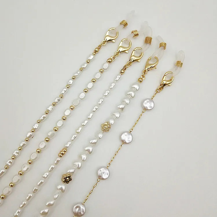 UNOC Handmade Decorative Reading Glasses Neck Cord Chain Hot Selling Multi-purpose Sunglasses Pearl Rope Made Microfiber Plastic