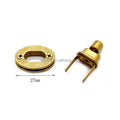 27mm Light Gold Oval Shape Metal Bag Turn Lock Buckle