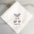 Personalised  Embroidery Logo Flax Napkin Cloth for Wedding Party Custom Linen and Cotton Embroidered Cocktail Napkins