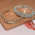 New Arrivals Gold Plated Bling CZ Rhinestone Bangle Bracelets Women Girls Wedding