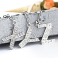 Bling Rhinestone English Letters Keychain Metal Alphabet Key Chain Letter Key Ring Pendant Purse Charms