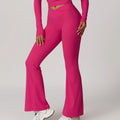 New Fashion High Waist Scrunch Butt Leggings Workout Yoga Solid Color Flare Leggings for Women