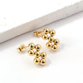 Geometric Design Fashion Earrings Stainless Steel PVD 18K Gold Plated Jewelry Custom Beads Splicing Stud Earrings for Women