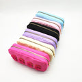 Wholesale Large Capacity Preppy Cosmetic Bag Corduroy Makeup Case Zipper Closure Fashion Nylon Leather Fabric Custom Letter