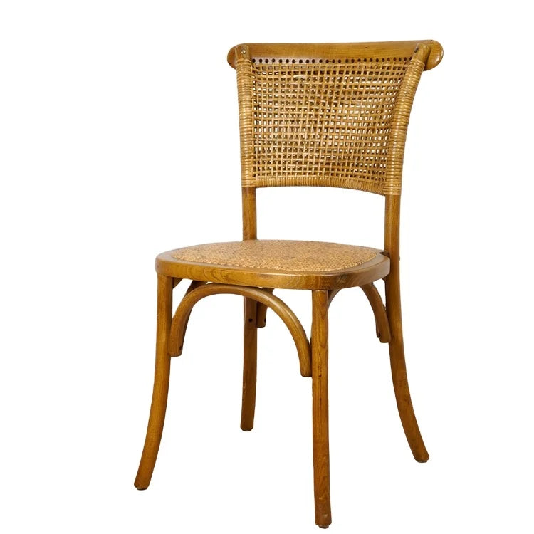 Wholesale Rustic Wicker Dining Chair - French Bistro Bentwood Rattan Cane Back & Woven Seat Solid Wood Frame for Event
