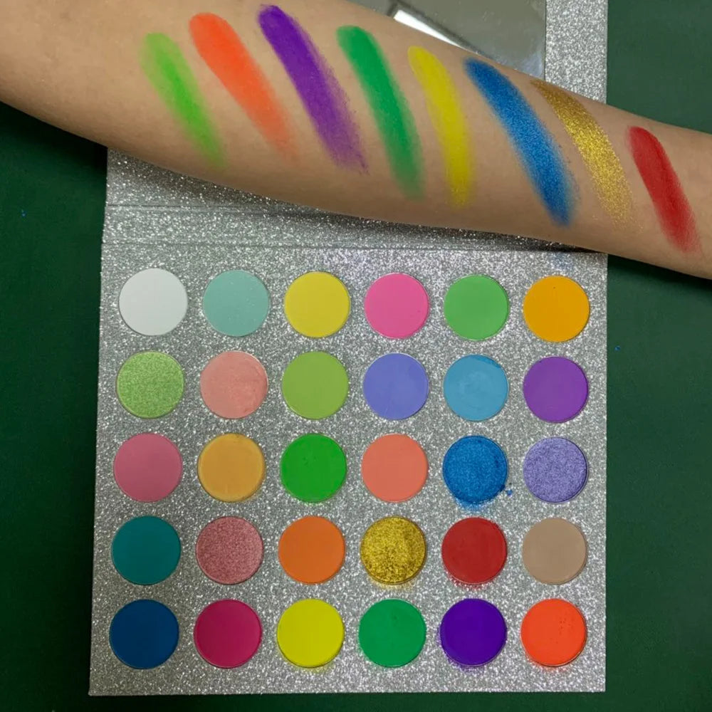 Organic Pastel 30 Colors Eyeshadow Palette for Spring Cosmetics Round Eyeshadow DIY Private Label