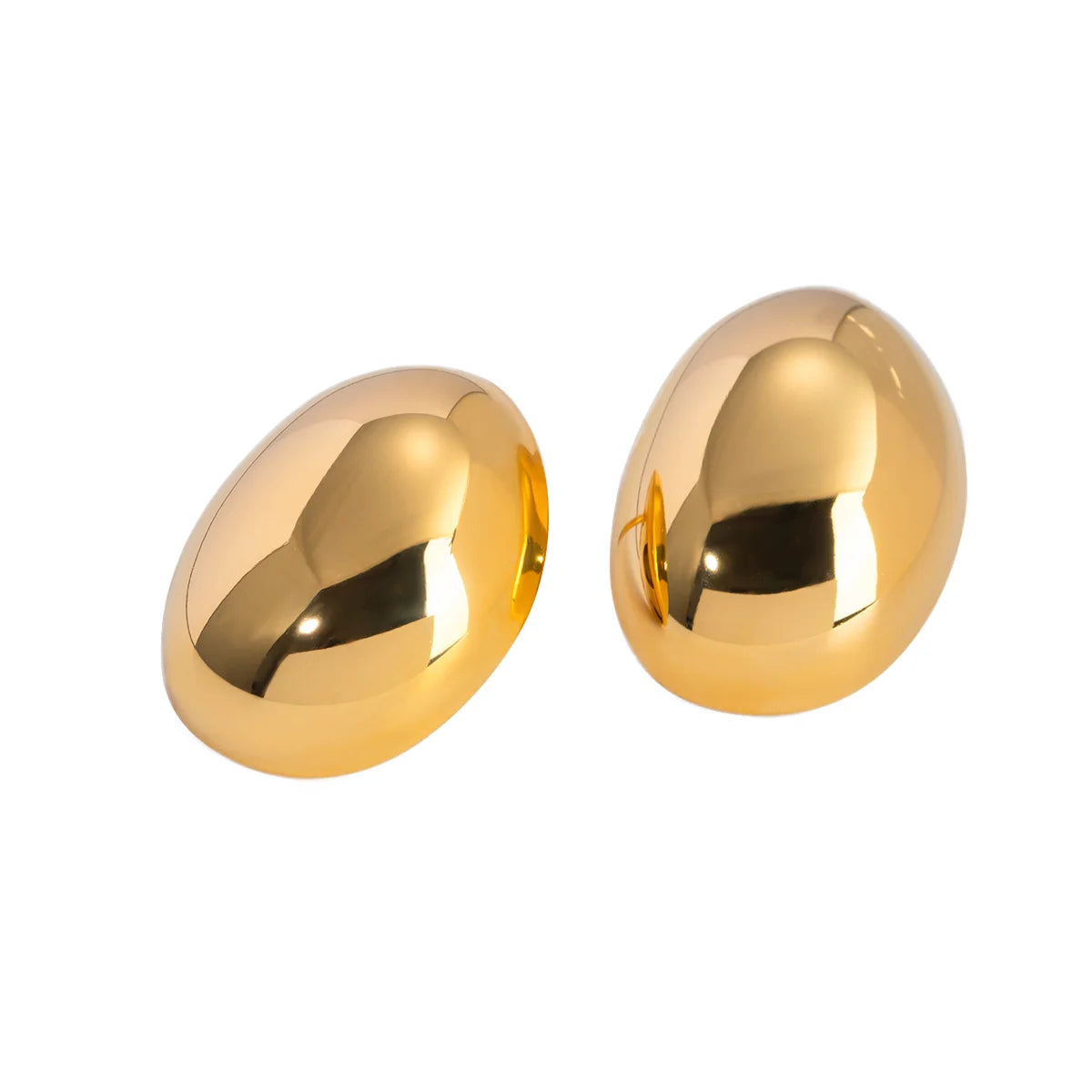 Classic Vintage Stainless Steel 14K Gold Plated Trendy Heart-shaped Pearl Women's Stud Earrings with Crystal & Rhinestone