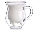 Cute Double Layer Heat-resistant Glass Cow Cups Clear Milk Cup for Kids Drink Water Juice Coffee Mugs