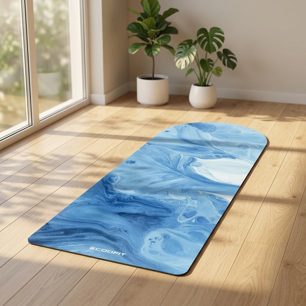 Arch Shape Durable Thin Custom Made Logo Printed High Quality Design Natural Rubber Eco Friendly Non Slip Suede Yoga Mat Ecoofit