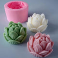 Aromatherapy Candle Eco-Friendly Silicone Mold 3D Lotus Flower Shape Soap Mould DIY Handmade Soap Model Pink 7.2x7.2x5.5cm Opp