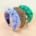 Candy Color Wide Brim Pleated Fabric Hair Hoop Korean Chiffon Lace Hair Band Accessories Womens Padded Cloth Headbands