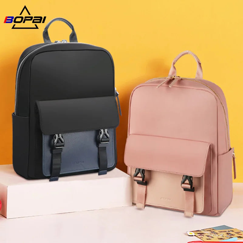 BOPAI Fashion Lightweight Waterproof Girls Trendy Casual Ladies Daily Back Pack 14 Inch Laptop College Women Backpack